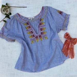 madewell | embroidered penny top | size xs